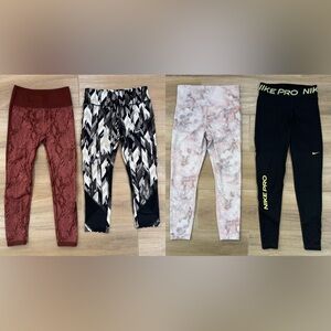 Lot of 4 Women’s Athletic Leggings- Nike Pro, Athleta, Fabletics
